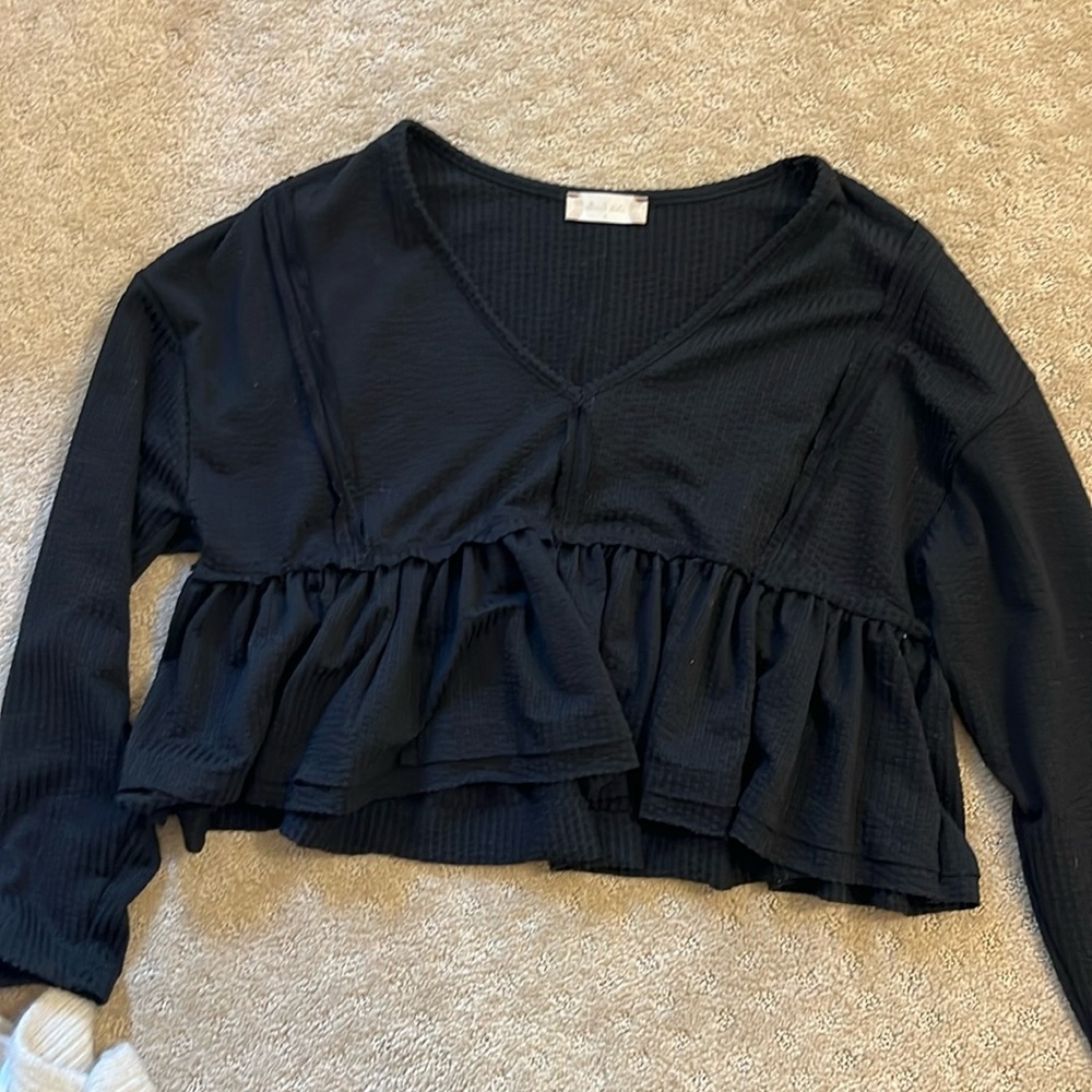 Altrd state long sleeve cropped blouse